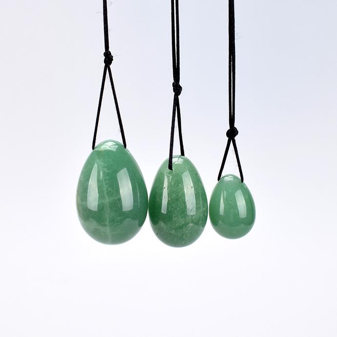 Green Aventurine Jade Yoni Egg Set