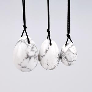 White Howlite Stone Yoni Egg Set