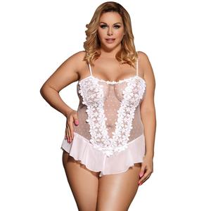Carrie Chiffon Lace Babydoll Bodysuit