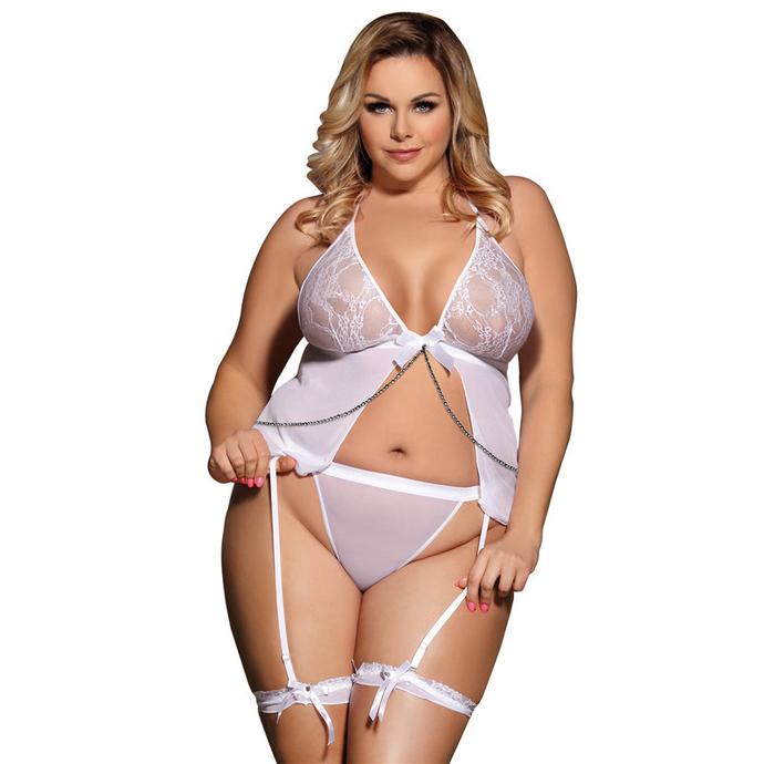 Amelia Lace Chiffon Lingerie Set