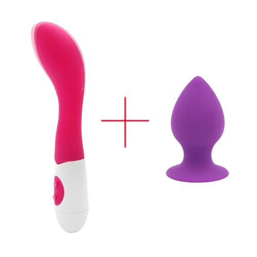 BOGO Free! 2PCS/Set  Large Butt Plug and G-Spot and Clitoral Vibrator