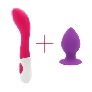 BOGO Free! 2PCS/Set  Large Butt Plug and G-Spot and Clitoral Vibrator